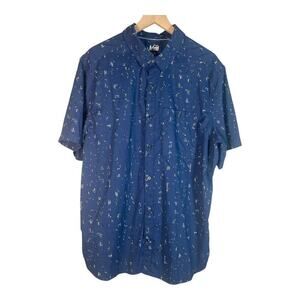 REI Co-Op Men’s Wanaka Blue Storm Short Sleeve Button Shirt